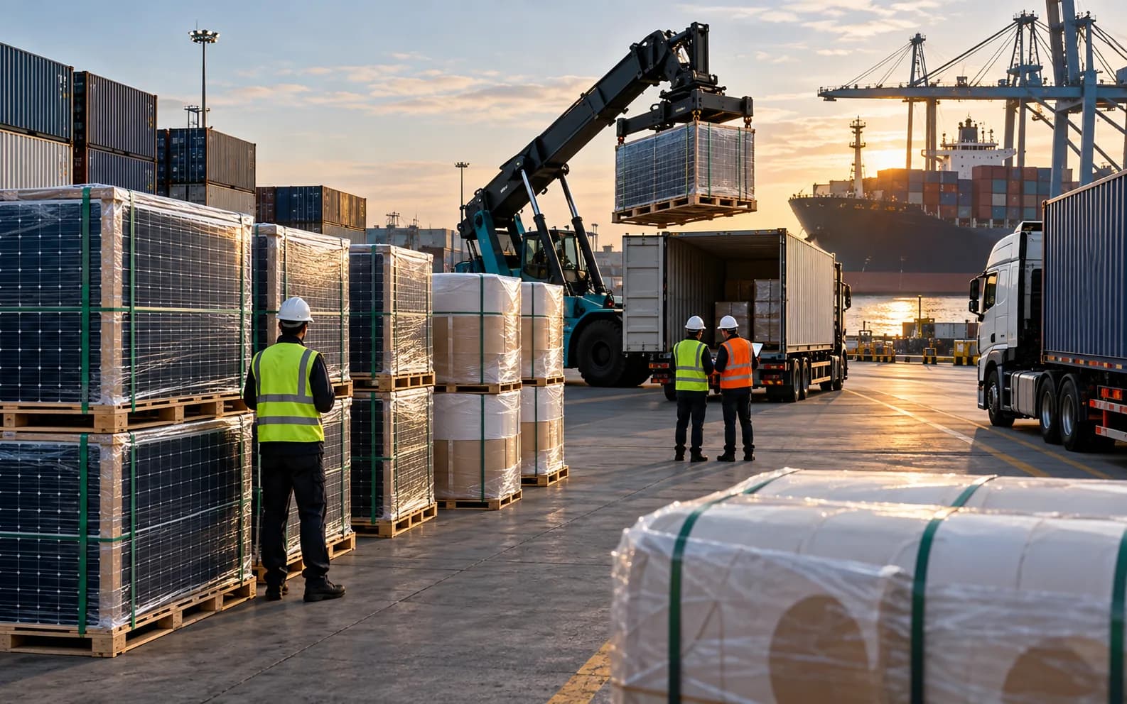 International logistics operation for solar and paper products